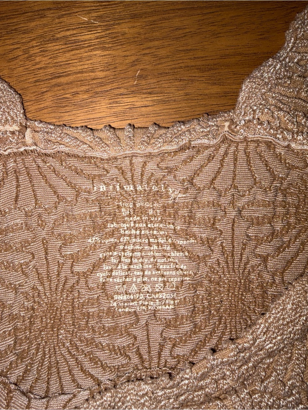 Free People Textured Square Neck Taupe Women’s Tank Top - Picture 7 of 7